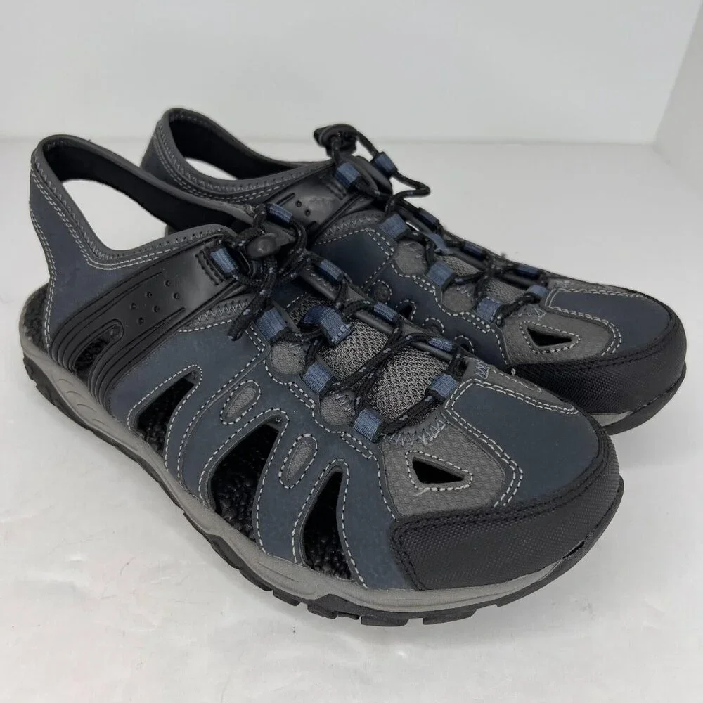 Ozark Trail Mens MN0T28HY177 Blue Bungee Lace Closed Toe Size 10 Hiking Sandals